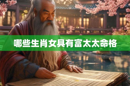 哪些生肖女具有富太太命格