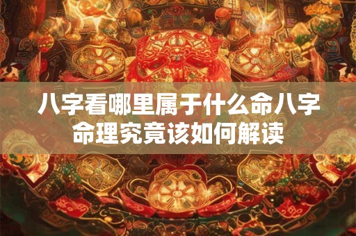 八字看哪里属于什么命八字命理究竟该如何解读