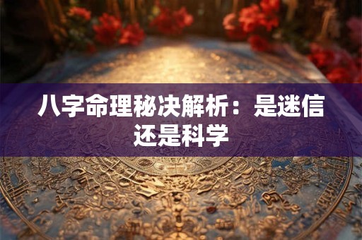 八字命理秘决解析：是迷信还是科学