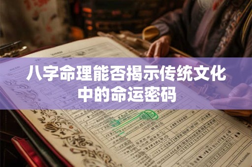 八字命理能否揭示传统文化中的命运密码