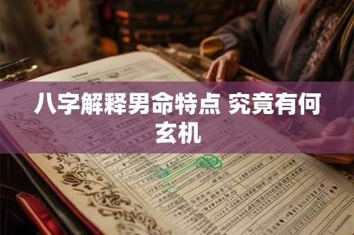 八字解释男命特点 究竟有何玄机