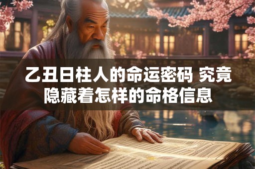 乙丑日柱人的命运密码 究竟隐藏着怎样的命格信息