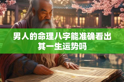 男人的命理八字能准确看出其一生运势吗