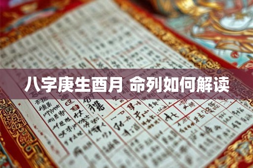 八字庚生酉月 命列如何解读