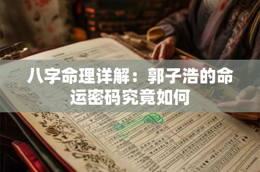 八字命理详解：郭子浩的命运密码究竟如何
