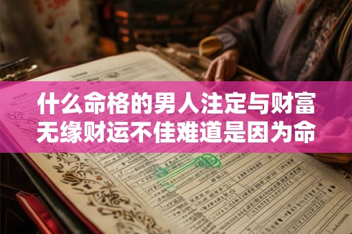 什么命格的男人注定与财富无缘财运不佳难道是因为命格