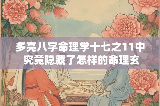 多亮八字命理学十七之11中 究竟隐藏了怎样的命理玄机