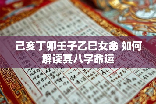 己亥丁卯壬子乙巳女命 如何解读其八字命运