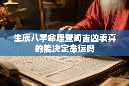 生辰八字命理查询吉凶表真的能决定命运吗