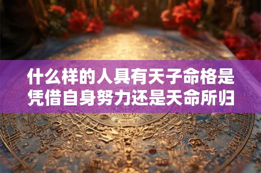 什么样的人具有天子命格是凭借自身努力还是天命所归