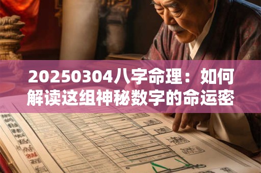 20250304八字命理：如何解读这组神秘数字的命运密码