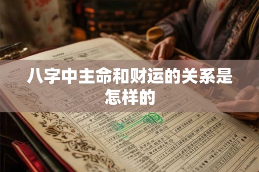 八字中主命和财运的关系是怎样的