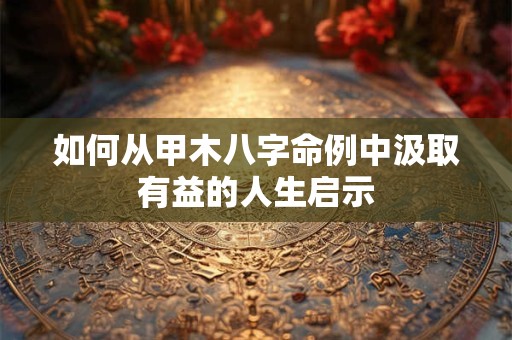 如何从甲木八字命例中汲取有益的人生启示