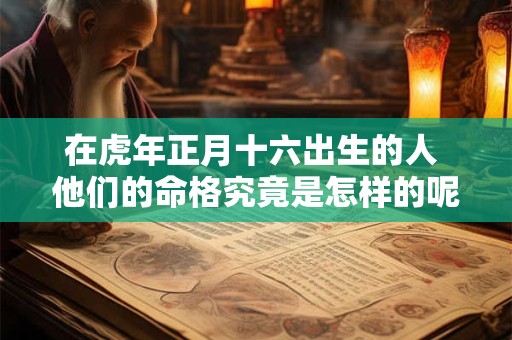 在虎年正月十六出生的人 他们的命格究竟是怎样的呢