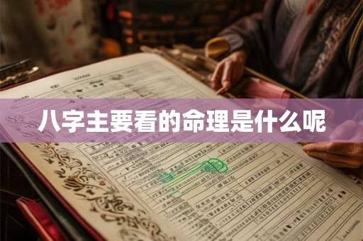 八字主要看的命理是什么呢
