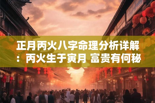 正月丙火八字命理分析详解：丙火生于寅月 富贵有何秘诀