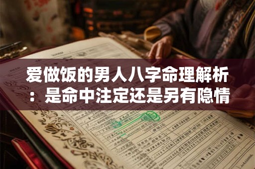 爱做饭的男人八字命理解析：是命中注定还是另有隐情
