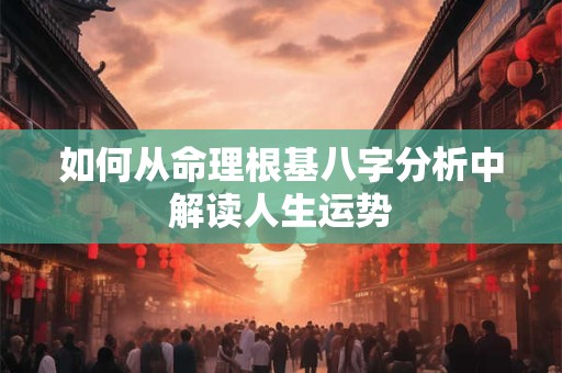 如何从命理根基八字分析中解读人生运势
