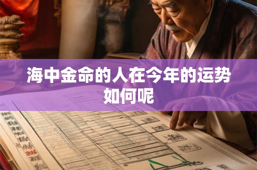 海中金命的人在今年的运势如何呢
