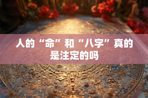 人的“命”和“八字”真的是注定的吗