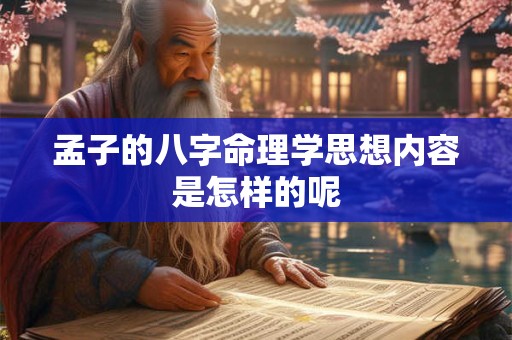 孟子的八字命理学思想内容是怎样的呢