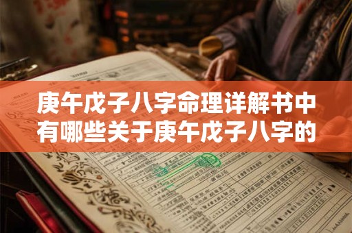 庚午戊子八字命理详解书中有哪些关于庚午戊子八字的命理信息