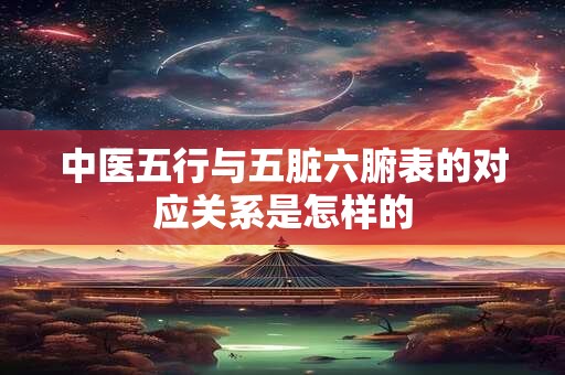 中医五行与五脏六腑表的对应关系是怎样的