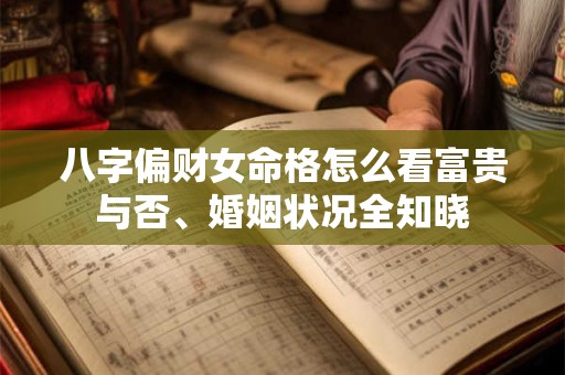 八字偏财女命格怎么看富贵与否、婚姻状况全知晓