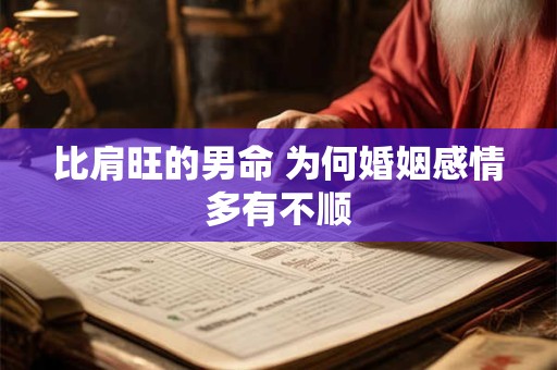 比肩旺的男命 为何婚姻感情多有不顺