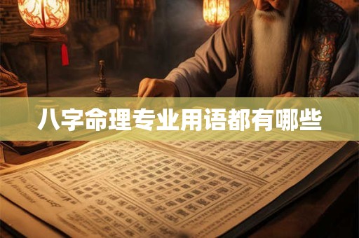 八字命理专业用语都有哪些