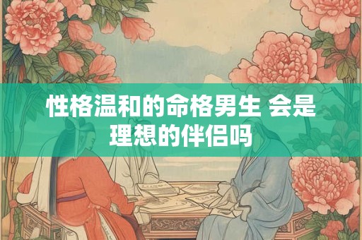 性格温和的命格男生 会是理想的伴侣吗