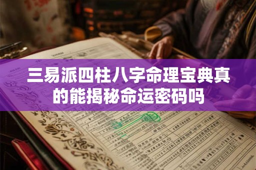 三易派四柱八字命理宝典真的能揭秘命运密码吗