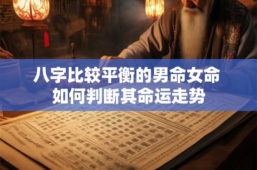 八字比较平衡的男命女命 如何判断其命运走势