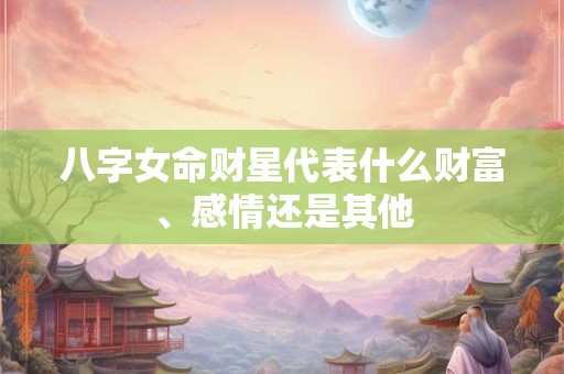 八字女命财星代表什么财富、感情还是其他