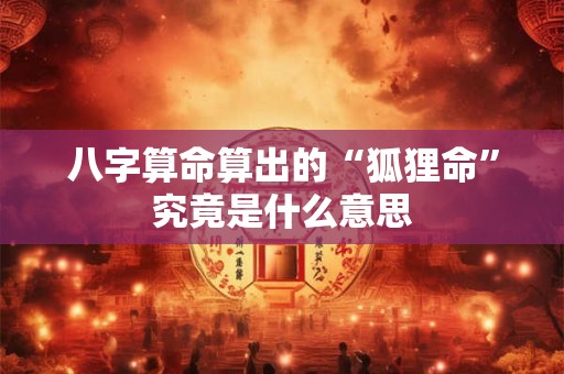 八字算命算出的“狐狸命”究竟是什么意思