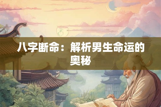 八字断命：解析男生命运的奥秘