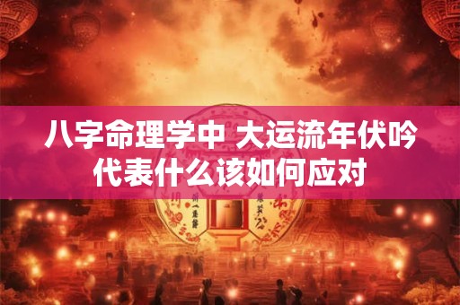 八字命理学中 大运流年伏吟代表什么该如何应对