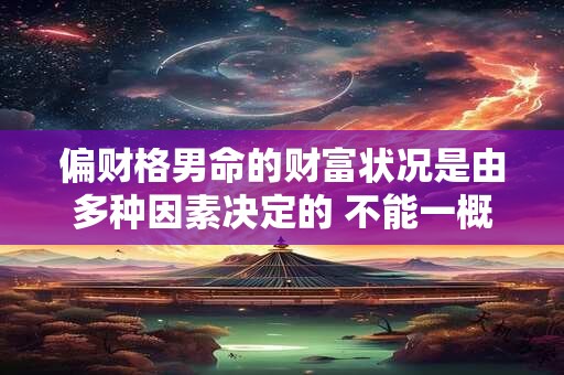 偏财格男命的财富状况是由多种因素决定的 不能一概而论