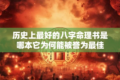 历史上最好的八字命理书是哪本它为何能被誉为最佳