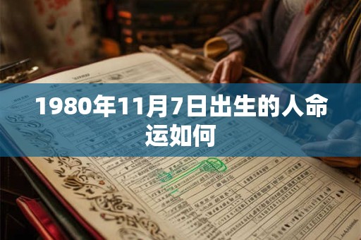 1980年11月7日出生的人命运如何