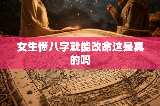 女生懂八字就能改命这是真的吗