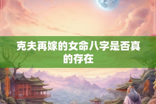 克夫再嫁的女命八字是否真的存在