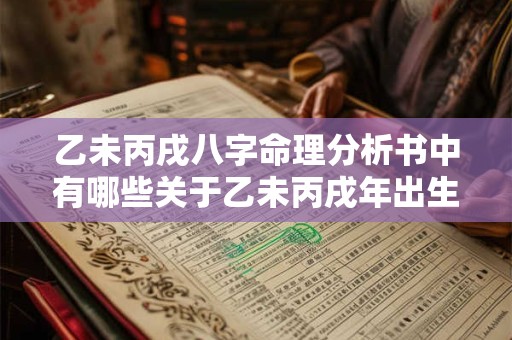 乙未丙戌八字命理分析书中有哪些关于乙未丙戌年出生者的独特命理特征
