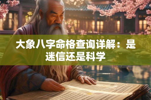 大象八字命格查询详解：是迷信还是科学