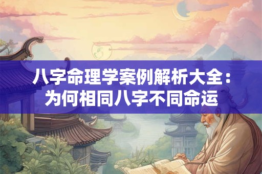 八字命理学案例解析大全：为何相同八字不同命运
