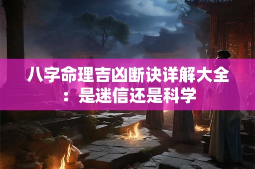 八字命理吉凶断诀详解大全：是迷信还是科学