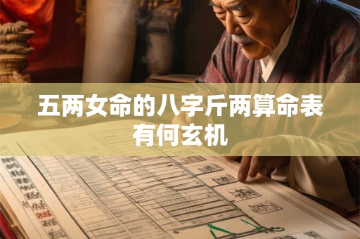 五两女命的八字斤两算命表有何玄机