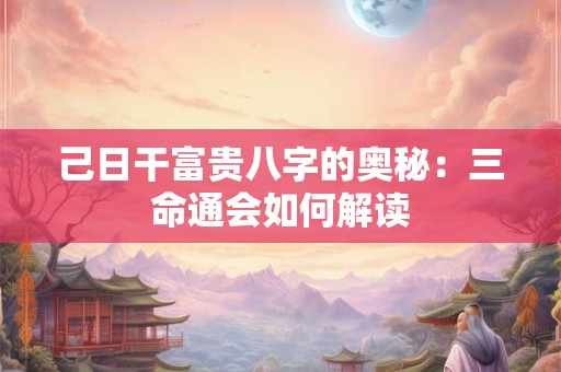 己日干富贵八字的奥秘：三命通会如何解读