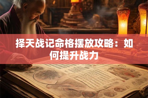 择天战记命格摆放攻略：如何提升战力