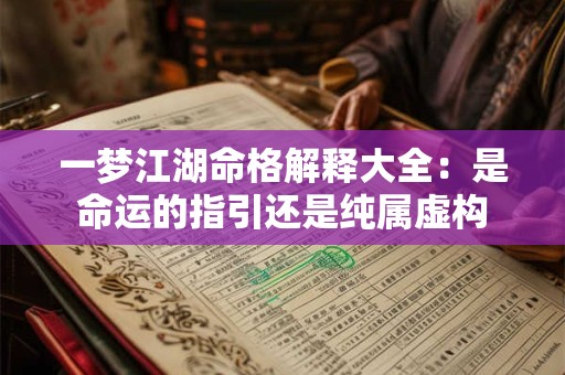 一梦江湖命格解释大全：是命运的指引还是纯属虚构